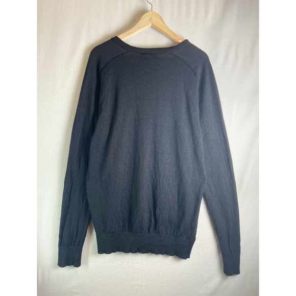 Banana Republic Men's Black Italian Merino Yarn by Baruffa Sweater Size Large - Picture 2 of 7